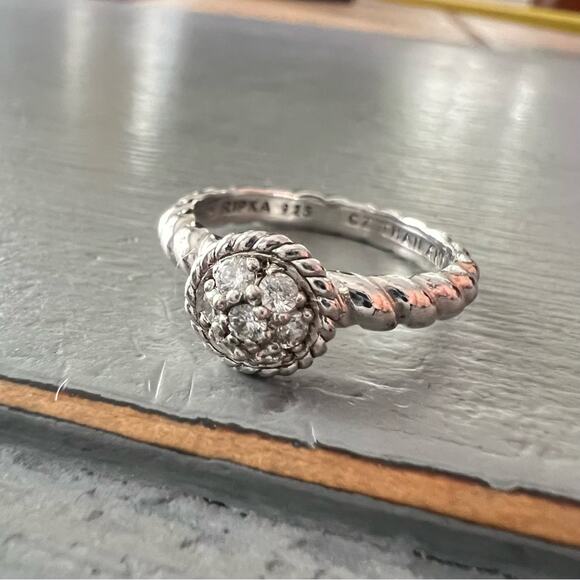 Judith Ripka 925 Sterling Silver CZ Ring Size 7 - Picture 3 of 8